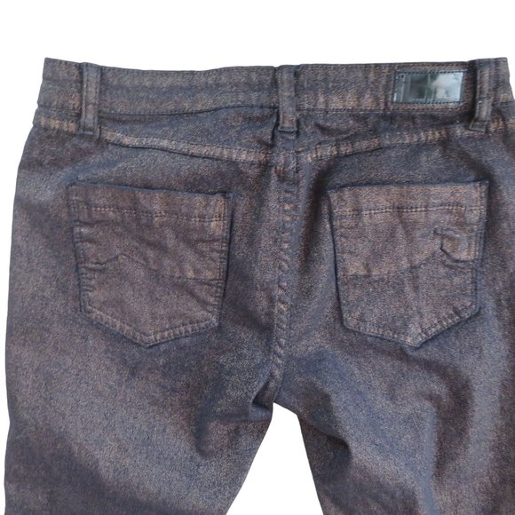 Jeans by Buffalo 'Vegas' Skinny Jeans Small 29/8 Black Gold Metallic Mid Rise - Picture 7 of 11